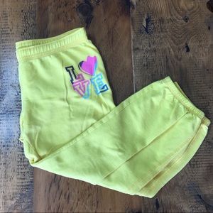 PINK Cropped Sweat Pants Yellow (L)